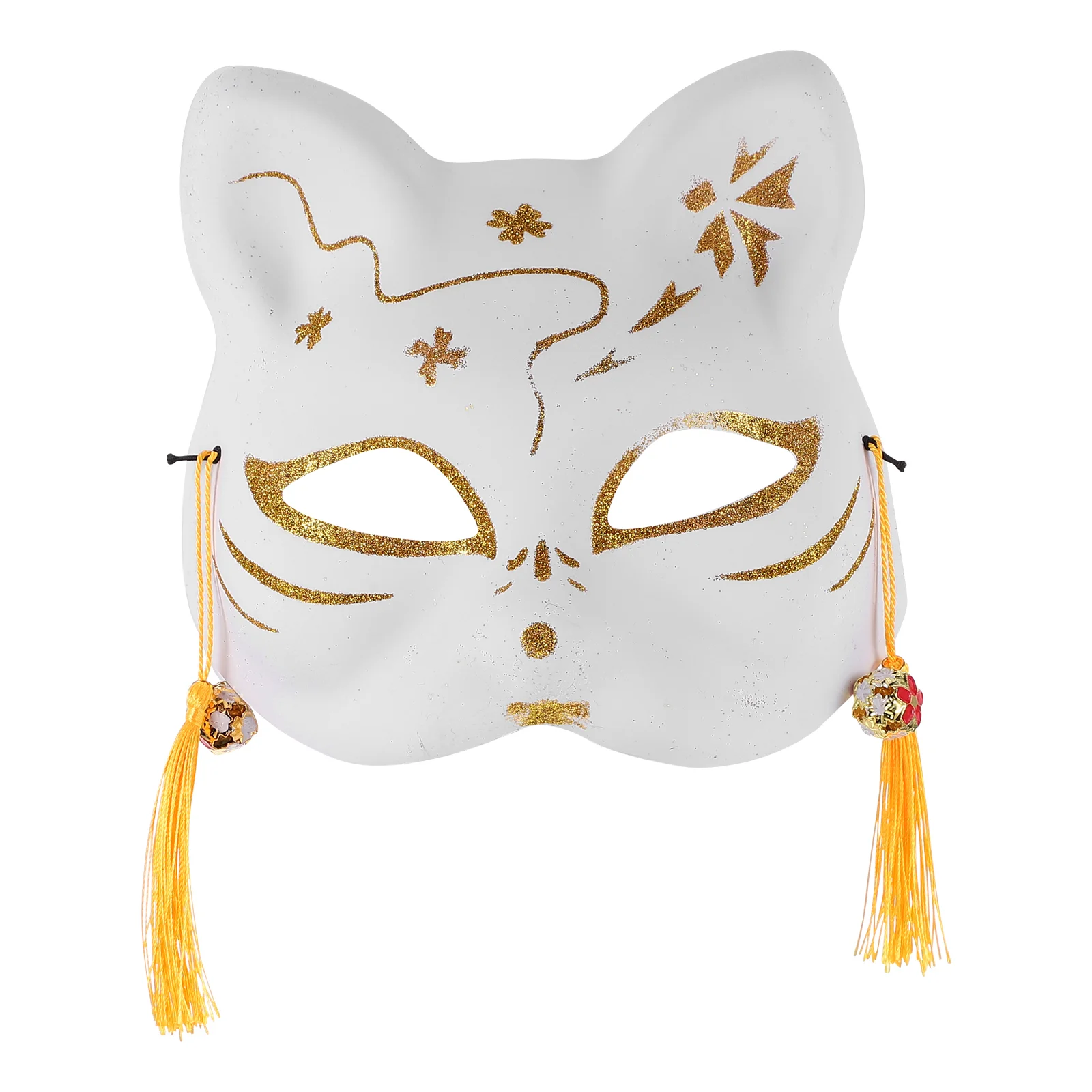 

Mask Plastic Cosplay Halloween Adjustable Straps Stylish Japanese Elements Exquisite PVC Safe Secure Party Accessory Round
