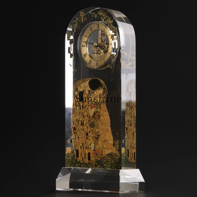 

Средневековые часы "позолоченный поцелуй" тяжелый кристалл K9, простой орнамент