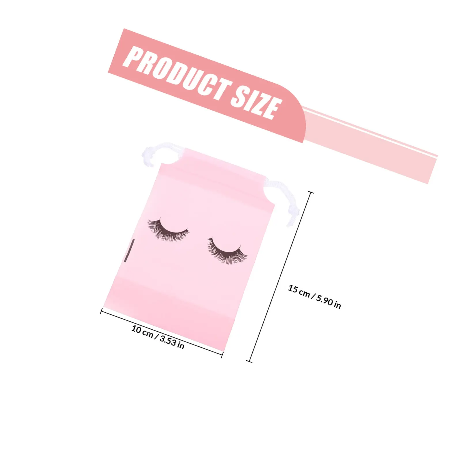 50Pcs Makeup Storage Bags Eyelash Design Drawstring Cosmetics Organizer for Travel Toiletry Portable Waterproof Holding