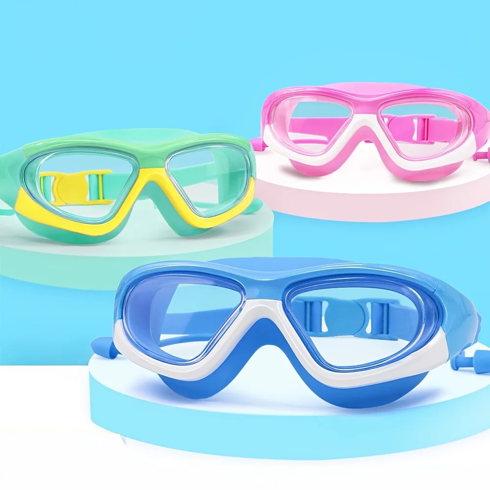 

Protective Goggles for Boys and Girls Learning To Swim Anti Fog Large Frame Comfortable Silicone for Pool Beach Training