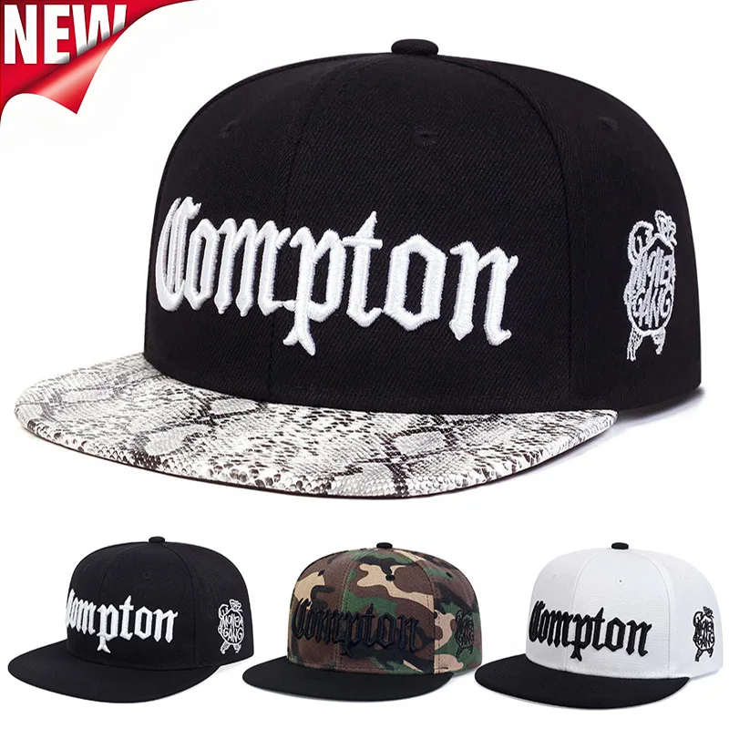 Moda COMPTON CAP Street Dance Snapback Hat Hip Hop Nakrycia głowy Mężczyźni Kobiety Dorosły Outdoor Casual Sun Baseball Cap Cowboy Hat