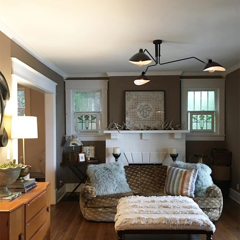 الحديثة النمط الصناعي مفرع ثريا من الحديد المستخدمة لغرفة المعيشة فيلا العلية غرفة نوم معلقة مصباح تركيبات الإضاءة الداخلية