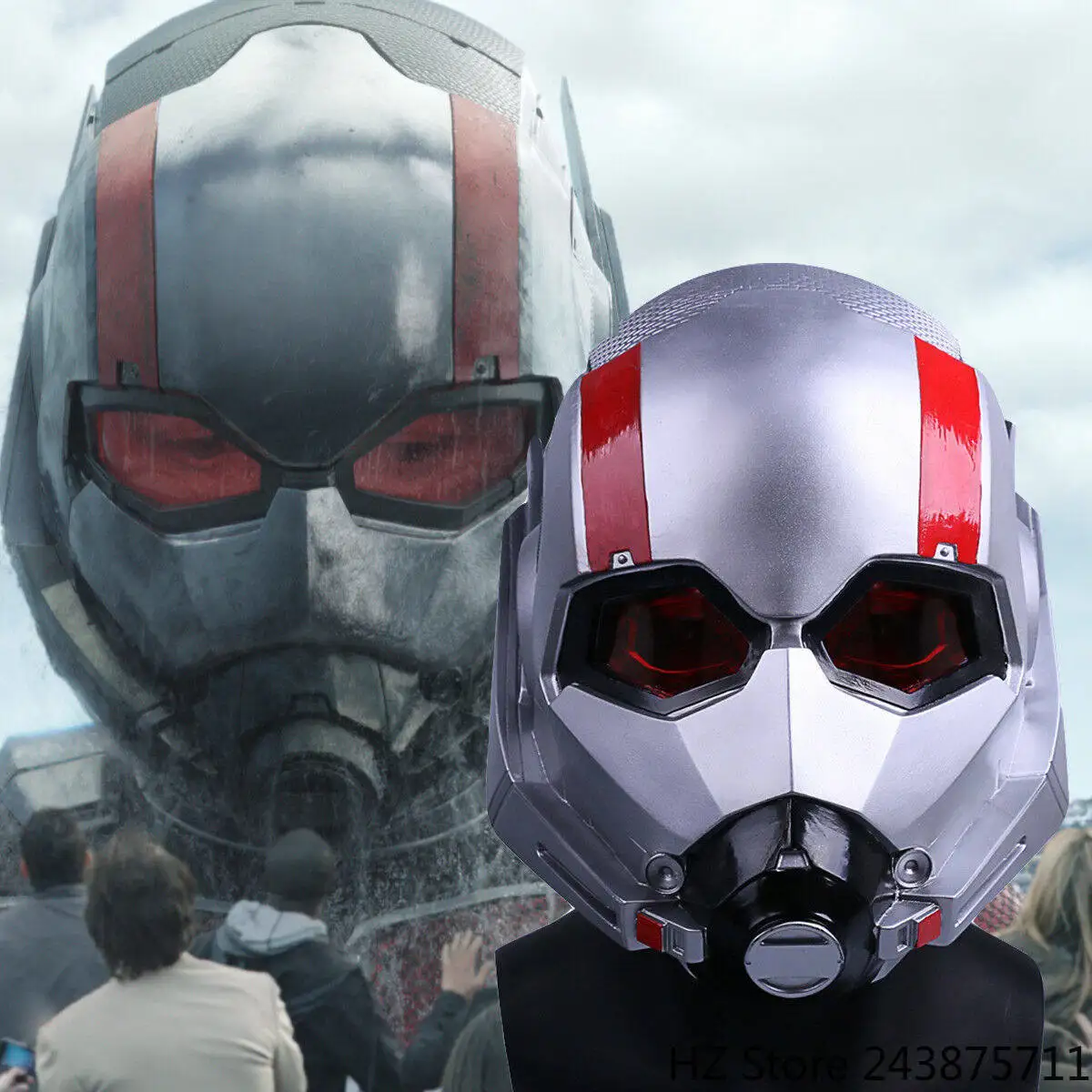 Casco de Ant-Man de PVC, Casco Completo, Máscara de Ant-Man para Halloween, Accesorios de Fiesta, Regalo de Cumpleaños para Hombre