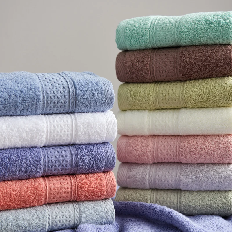 Solid color machine washable cotton towel bath towel square towel for bathing and washing face bathroom bathroom clean absorbent