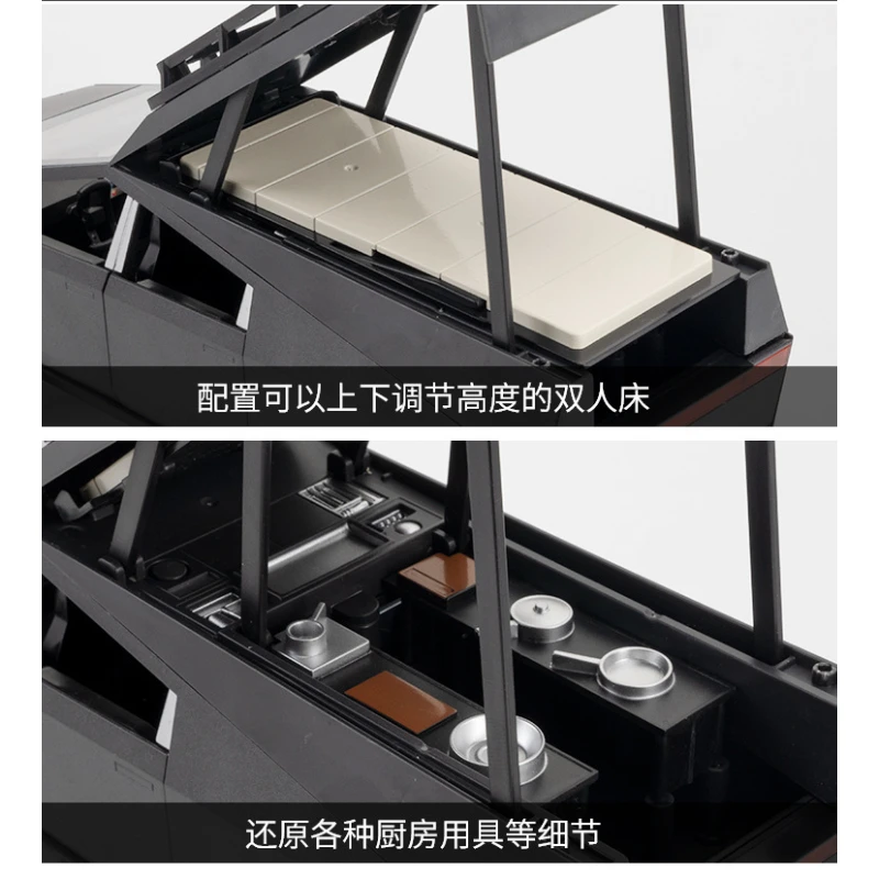 1:24 Pickup Camping RV Car Model Diecast Metal Toy Van Motorhome Touring Car Model Sound Light Kids Gifts