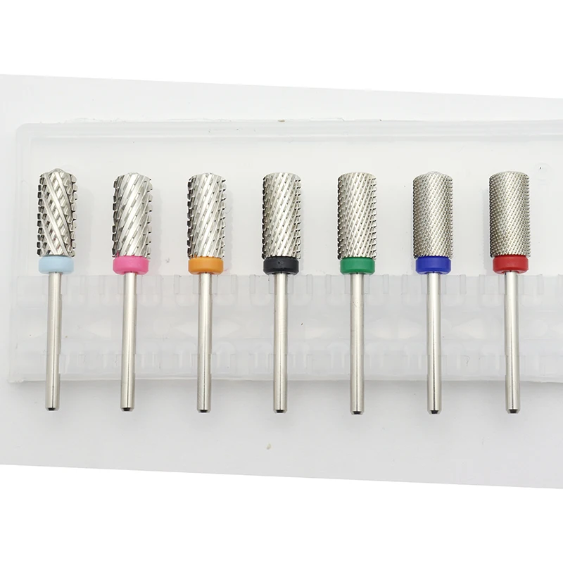 New Silver! Quality 6.5mm Diamond Big Round Top Barrel Original Tungsten Steel Carbide Manicure Nail Drill Bit File Accessories