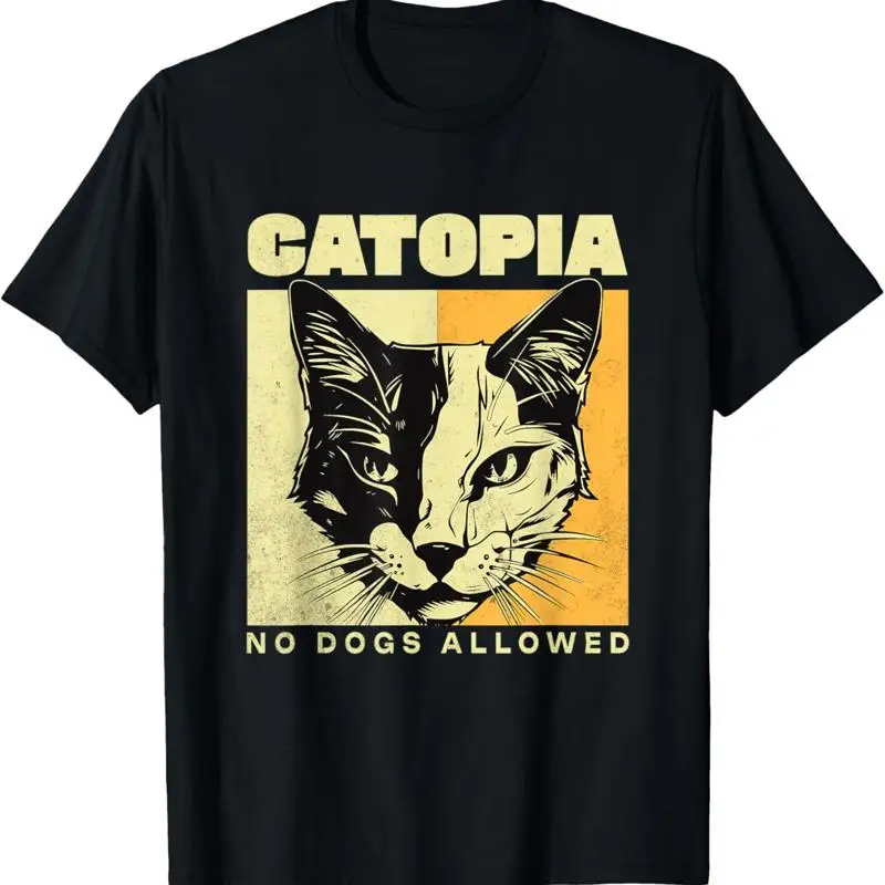 

Футболка Catopia No Dogs приведена с забавным котом для любителей