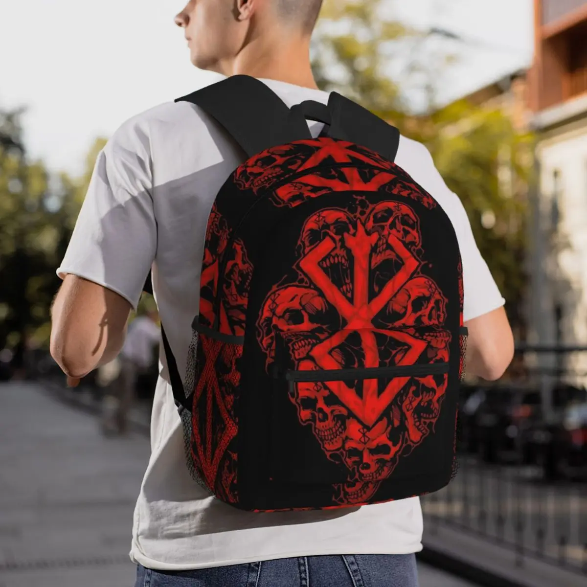 Berserk Sacrifice Mark Demon Sword and Magic Backpack Daypack سعة كبيرة للأولاد والبنات حقيبة كتب مدرسية حقائب كتف
