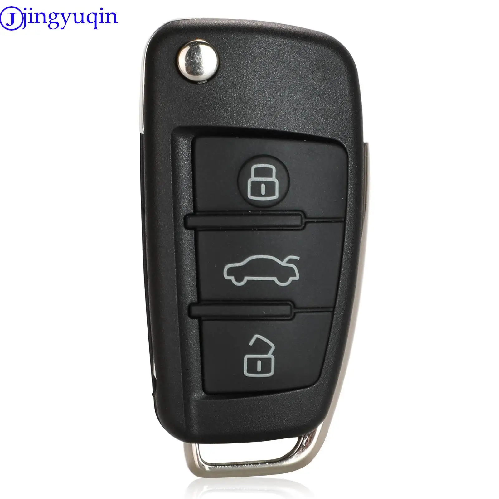 jingyuqin MQB Semi Intelligent 433 Mhz Remote Key For Audi A3 3 Buttons Folding Flip Smart Car Key Fob Keyless Go/NO Keyless Go