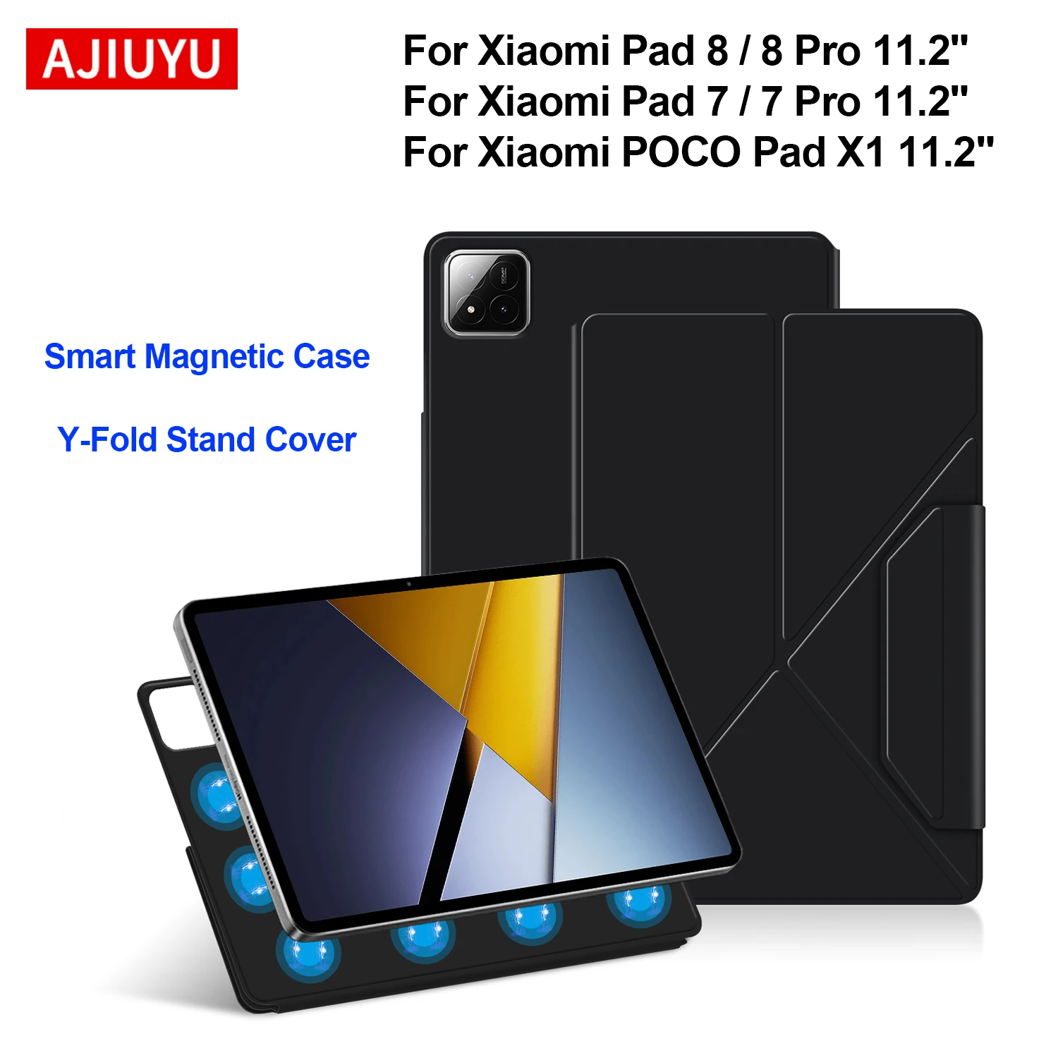 

Smart Magnetic Case For Xiaomi POCO Pad X1 11.2" 2025 Mi Pad 7/7 Pro miPad7 2024 XiaoMi Pad 8/8 Pro 11.2 inch Y-Fold Tablet Case