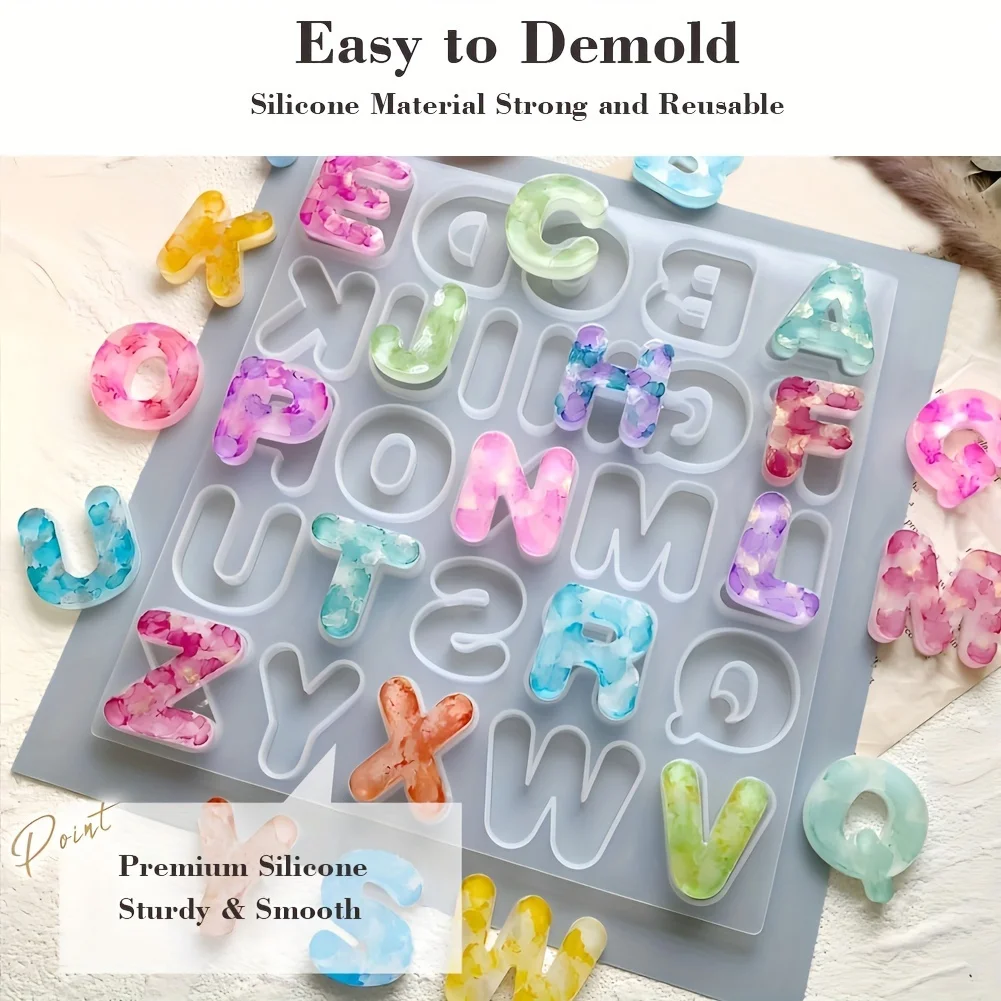 Mini Letter Silicone Resin Molds for DIY Keychain