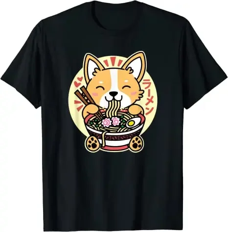 Corgi In Pocket Funny Crazy Dog Lover Gift T-Shirt Kawaii Ramen Cute Anime Dog-Corgi Japanese Noodles Drk Tees Halloween Costume