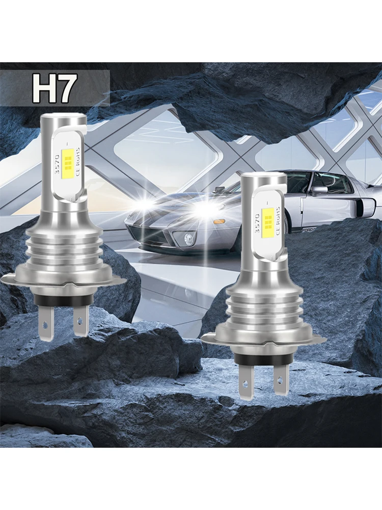 2 Stück H7 6000 K weiße superhelle Scheinwerfer-Nebelscheinwerfer 3570 CSP-Chips Fern-/Abblendlicht Plug&Play
