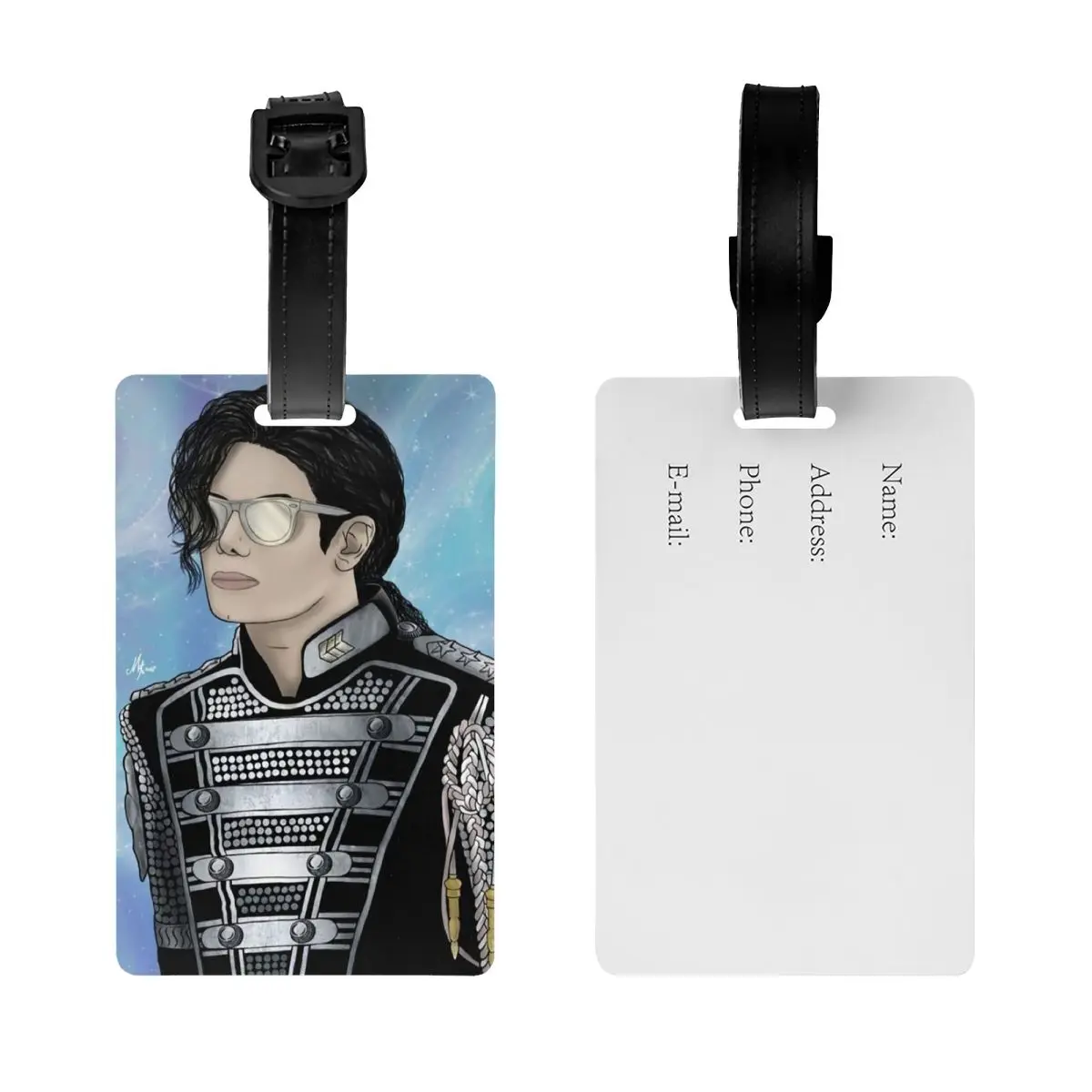 Michael Jackson Musicians Singers Dancers Luggage Tags Suitcase Fashion Baggage Boarding Tag Label Holder ID Name Address #2