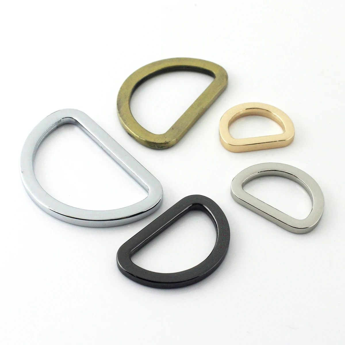 1pcs Metal Dee Ring Mould Formed Belt Buckle Flat Head Leather craft Garment Bag Strap Hardware Accessory