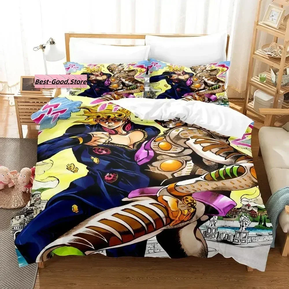 

JoJo Bizarre Bedding Set Single Twin Full Queen King Size Bed Set Aldult Kid Bedroom Duvetcover Sets 3D Print Anime 2022