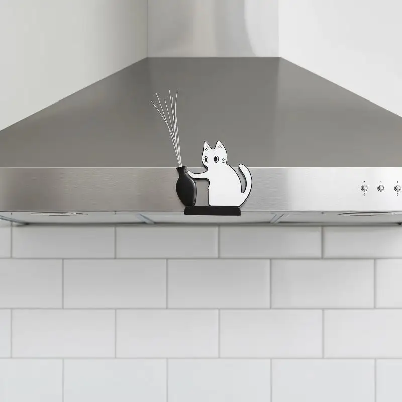 Magnetic Acrylic Cat Whiskers Ornament Cartoon Style for Storing Cat Hair Safely