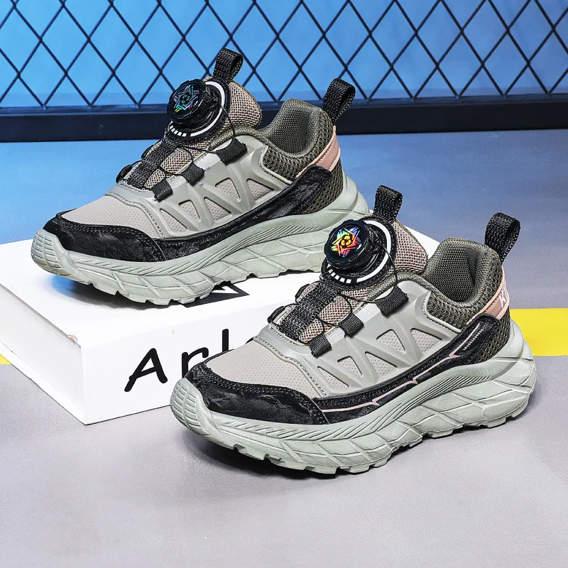 

Rotary Buckle Shoes For Boys Comfortable Platform Kids Training Sneakers Breathable Running Shoes For Boy basket garçon enfant