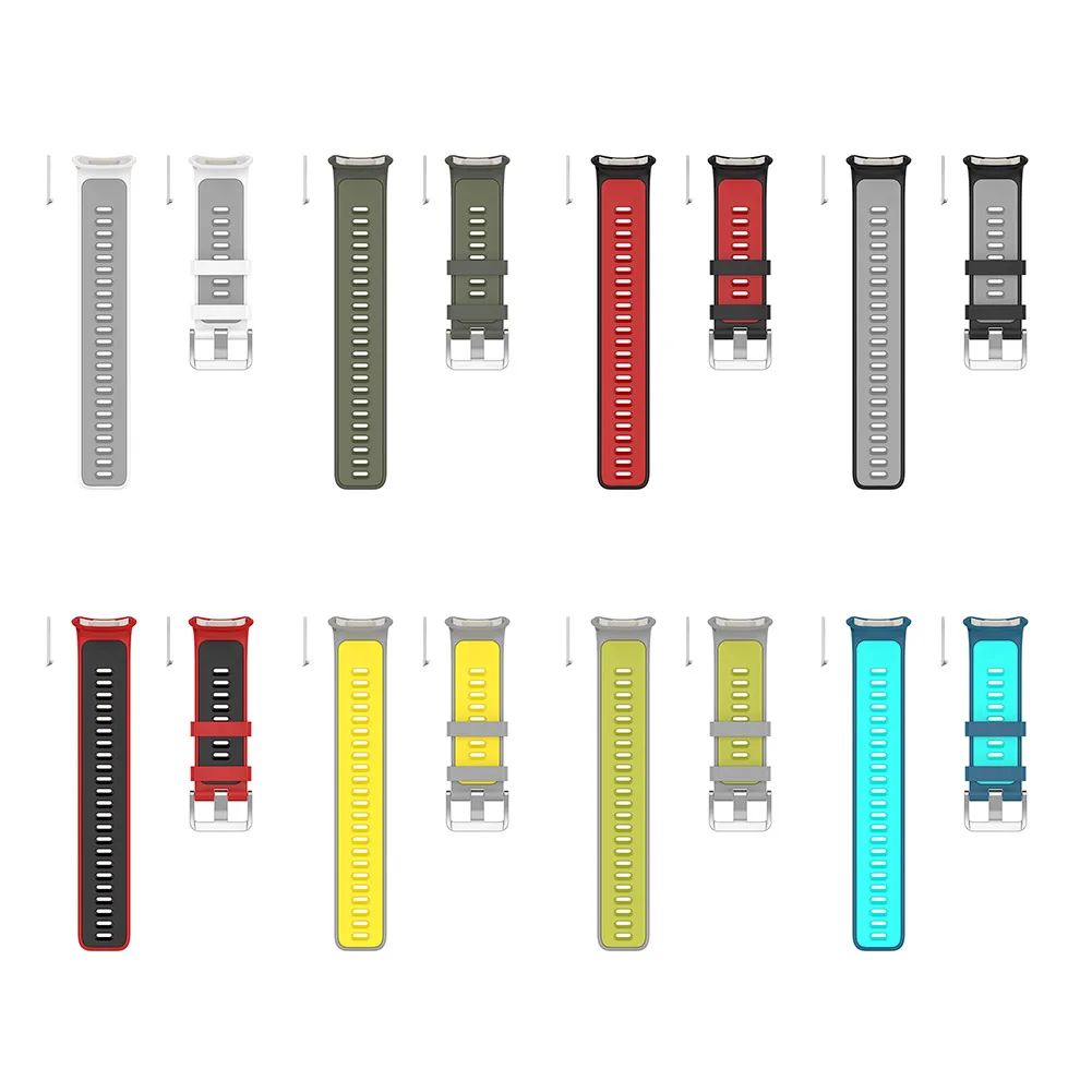 Correa de reloj de silicona unisex de dos colores para reloj deportivo Polar Vantage V2, correa de reloj inteligente, correa de reloj sencilla