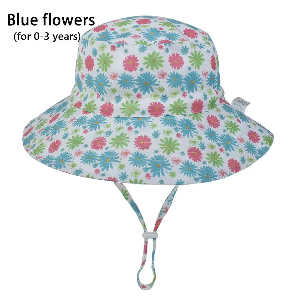 Summer Boys Girls Swimming Hats UV Protection Neck Ear Cover Beach Cap with Adjustable Chin Strap  Sun Hat Bucket Hat