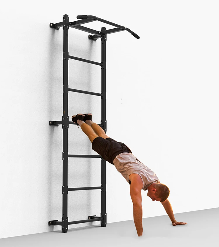 Portable Ladder Home Fitness Heavy Duty Push Up Stand Bar Fitness Exercise Wall Mount Parallel