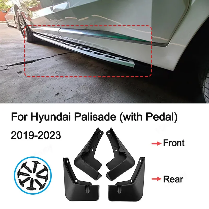 For Hyundai Palisade 2023 2020 2019 Rear Wheel Mud Flaps Car Accessories Splash Guards Fenders 2023 Hyundai Palisade Mud Guards