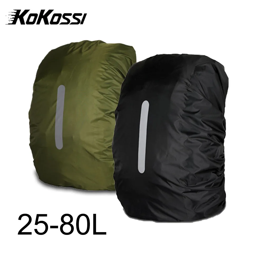 כיסוי גשם לתיק גב KoKossi 1Pcs 25-80L לספורט חיצוני, רכיבה על אופניים, טיולים בהרים וקמפינג, כיסוי אבק לנשים וגברים