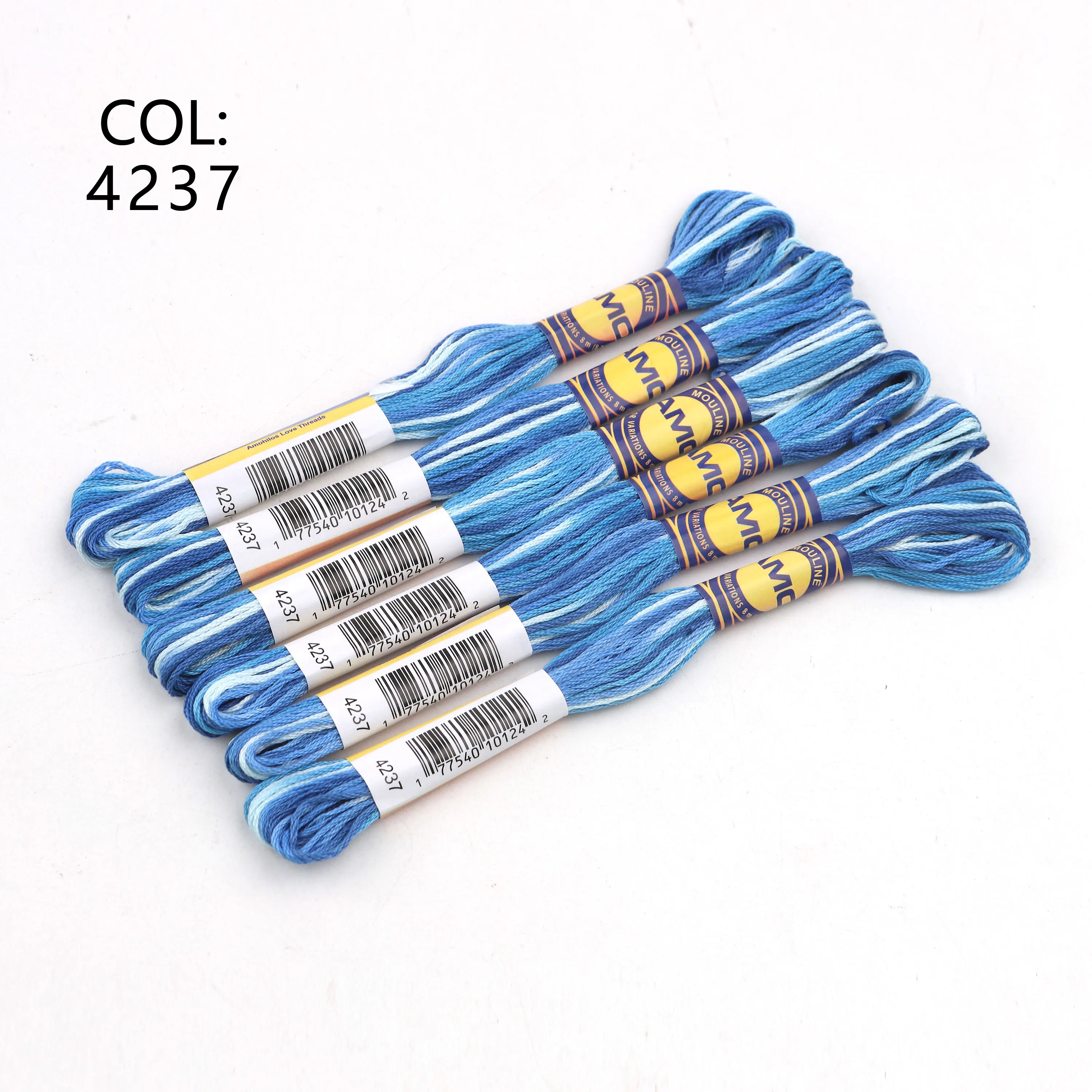 6 Pieces Variegated Mercerized Cotton Embroidery Floss Cross Stitch Thread 8.7 Yards Skein Mouline Variation 70 Colors Available