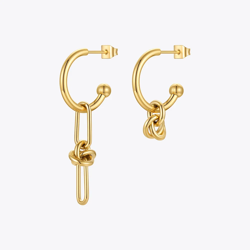 ENFASHION Knot Earrings For Women Gold Color Drop Earring Friends Gift Stainless Steel Fashion Jewelry Pendientes Mujer E211343