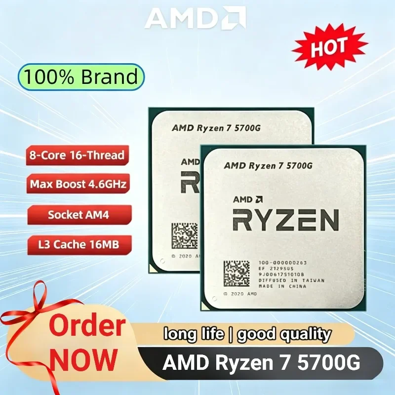 Procesador AMD Ryzen 7 5700G 100% Nuevo, CPU AMD R7 5700G de 4.6GHz, 8 Núcleos, 16 Subprocesos, 16MB de Caché L3, Socket AM4