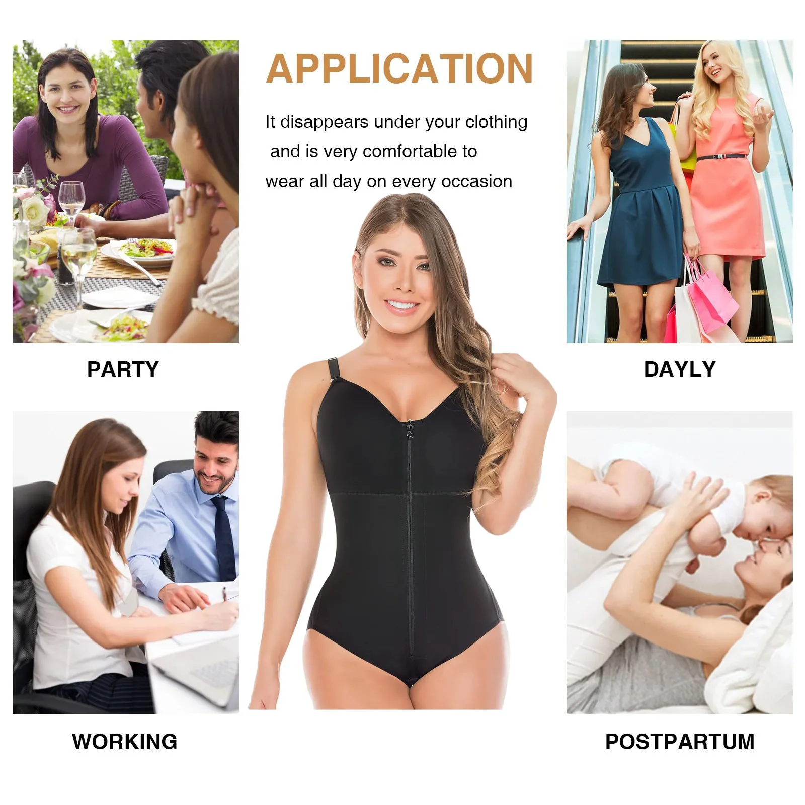 Fajas Colombianas Full Body Flat Belly Shapewear Waist Trainer Bodysuit Butt Lifter High Compression Slimming Corset