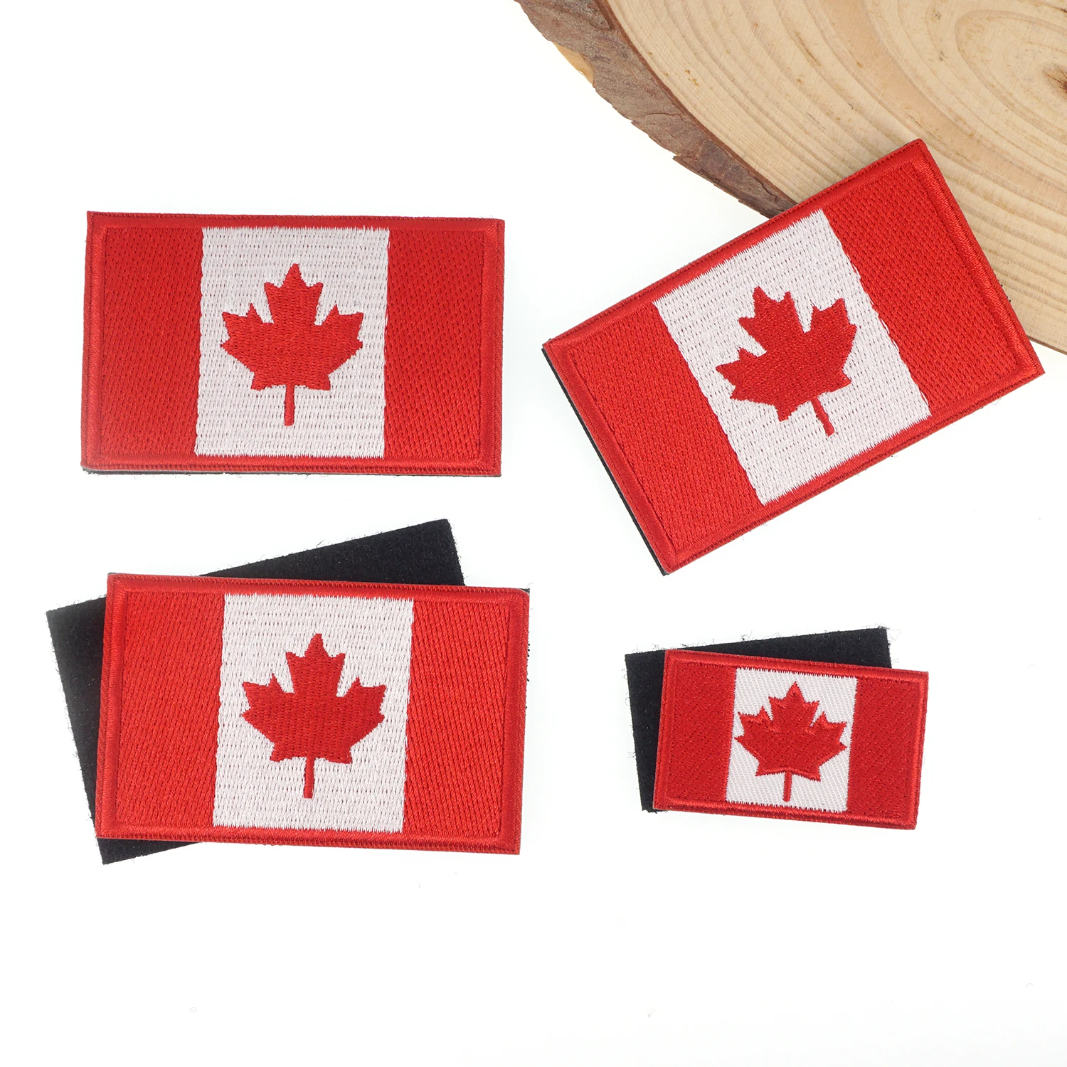 5/1 piezas de parche bordado de bandera canadiense, aplique de insignia de hombro con gancho y bucle de canadá para ropa