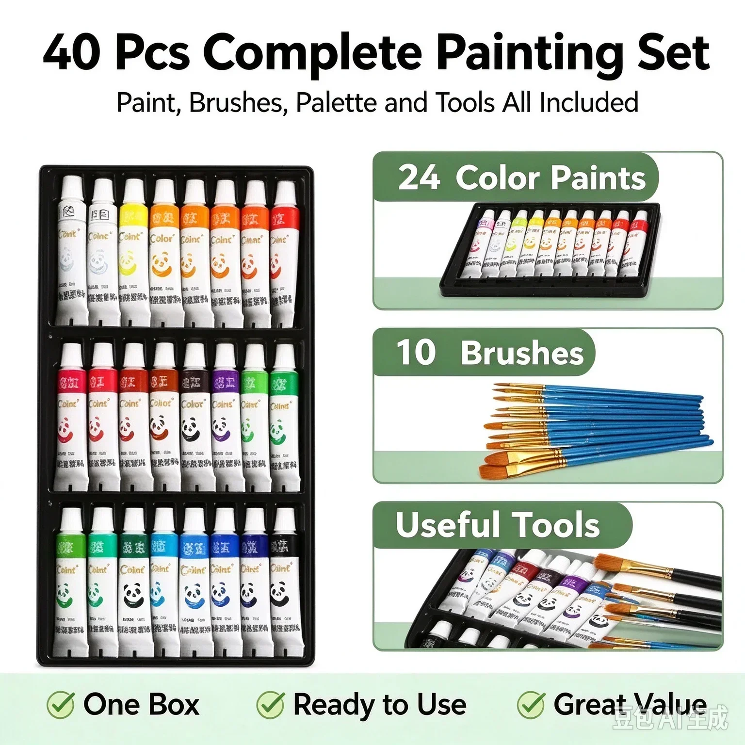 12-36Pcs Acrylic Paint Set 5/12ml Tubes Rich Pigment Art Paint for Canvas Stone Ceramic Wood DIY Painting Artist Art Supplies