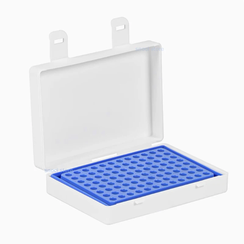3 Stück PCR-Röhrchenständer, 0,2 ml Zentrifugenröhrchenbox mit Deckel, Kunststoff-Aufbewahrungsbox, Labor-PP-Röhrchenständer, EP-Röhrchenständer, 96 Löcher – Detail 8