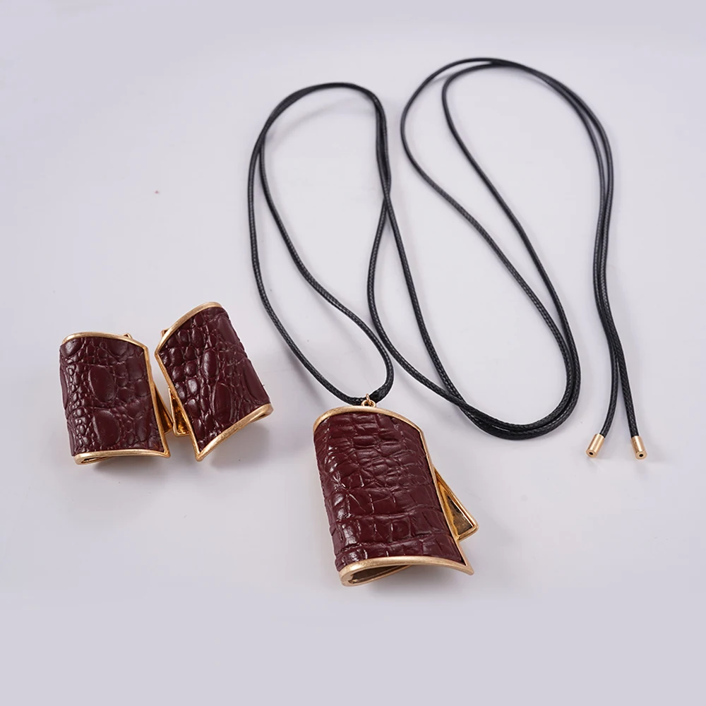 

WealthyBoo Unique Adjustable Rope Necklace Earring Set For Men And Women European Summer Wear Fashion Jewelry Accessory