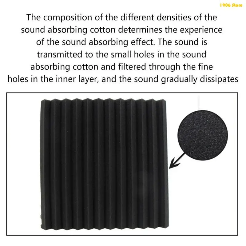 U1JB Acoustics Foams Panel Studio Soundproofing Wedges Foams Tiles Sounds Absorbing Foams Padding Acoustics Treatments Foams - view 3