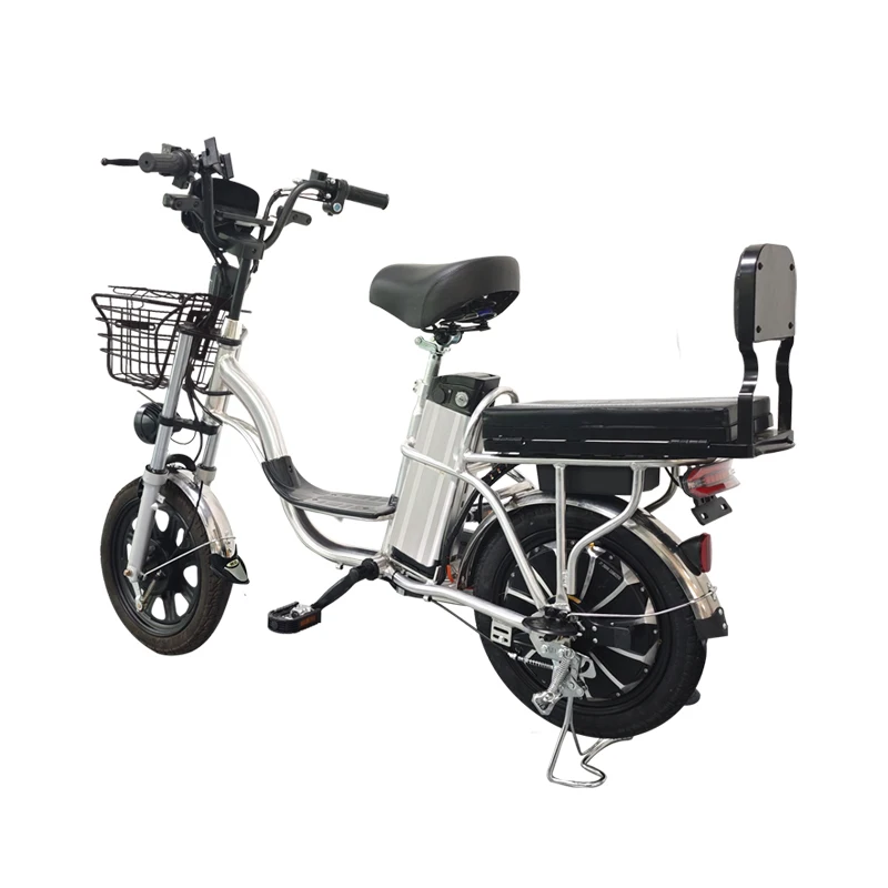 Manufacturer,OEM,16 Inch Aluminum Alloy Silver Electric Bike Delivery Rider Ebike 350W Lithium Battery Cargo Electric Bicycle