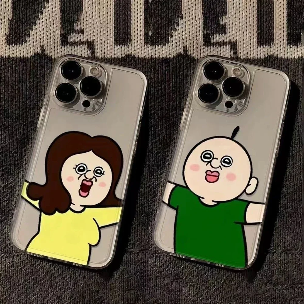 Funny Couple Cartoon Protect Phone Case For iPhone 13 12 11 14 15 Pro Max X Comic Cute Cases