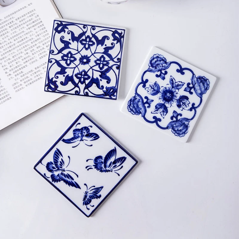 

Ceramic Home Ornament Ceramic Coaster Porcelain Blue and White Porcelain Wall Decoration Wall Sticker Wall Hanging Decoration