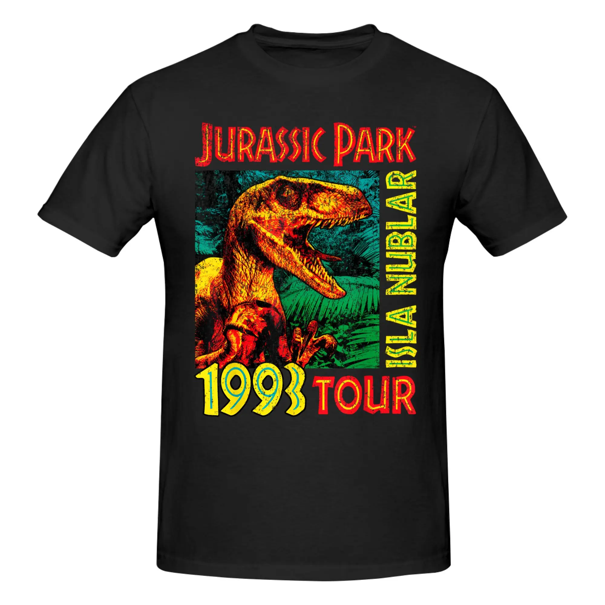 تي شيرت رجالي من Jurassics Park Isla Nublar 1993 Tour برقبة دائرية وأكمام قصيرة 100% قطن تي شيرت ملابس فضفاضة كبيرة الحجم #1