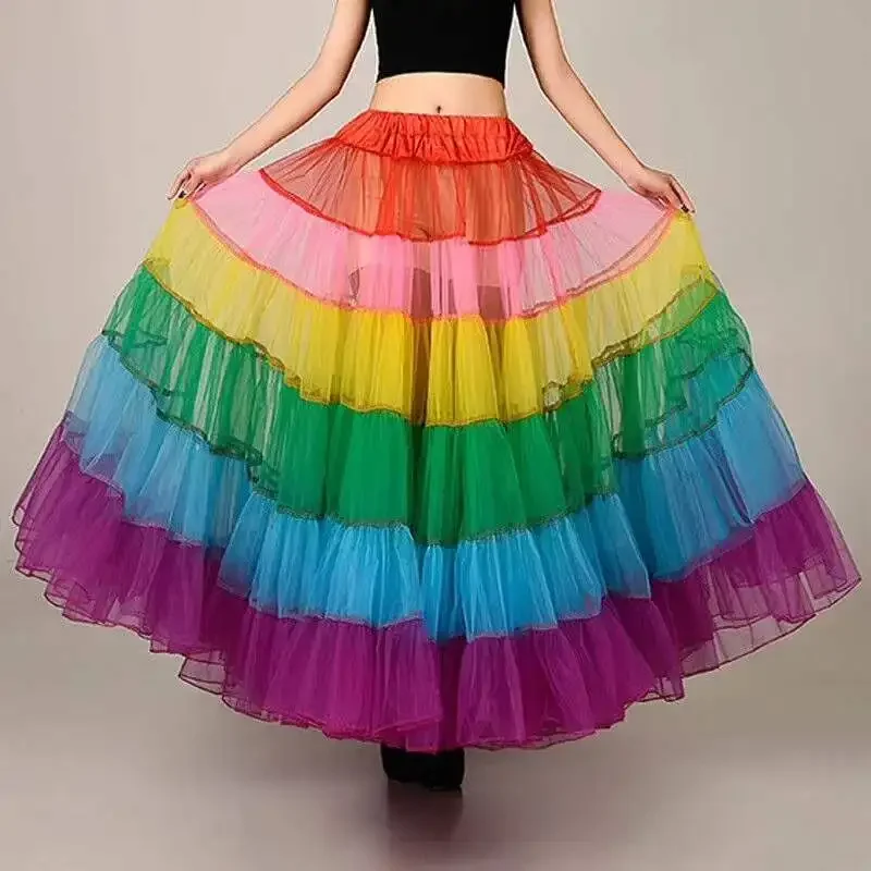 Aangepaste MYYBLE 2024 Nieuwe Bruid Zonder Been Trouwjurk Rok Kleur Grote Slinger Dans Halve lengte Mesh Tutu Rokken Petticoat