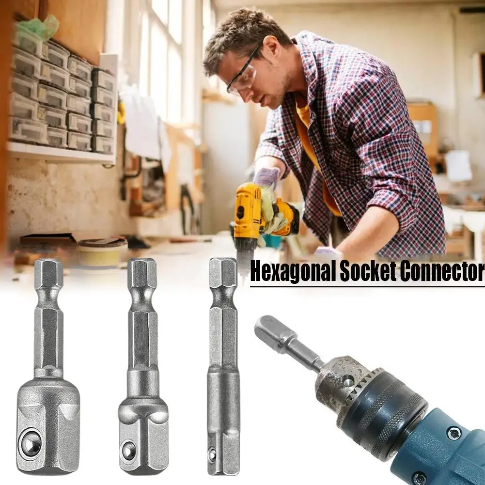 Hexagonal Shank Socket Connector Drill Socket Adapter Impact Drill Extension Drill Bits Bar Socket Adapter For Drill Chuck E9J5