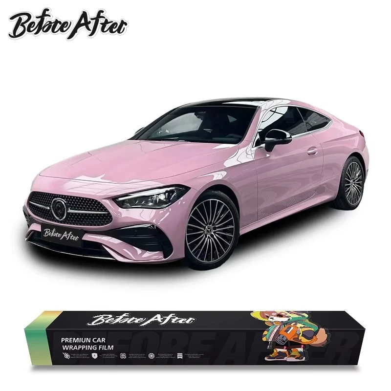 

Высокоглянцевая розовая виниловая пленка для тюнинга авто, самовосстанавливающаяся, недорогая, глянцевая розовая пленка PET для изменения цвета