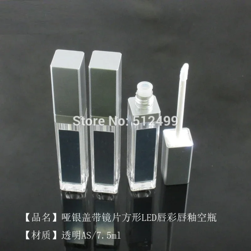 10/30/50 Buah 7.5Ml Kosong Makeup DIY Lip Gloss Botol Hitam/Perak Square Lip Gloss tabung dengan Lampu LED Cermin Labial Glaive Botol