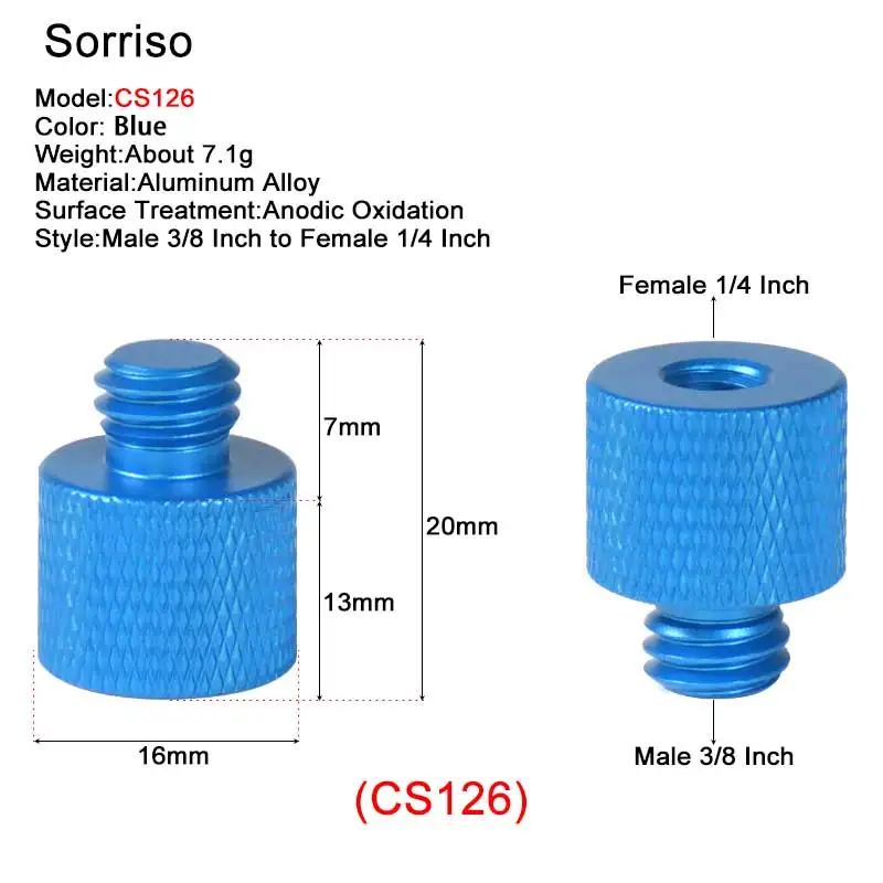 1/4 ~ 3/8 인치 나사 범용 카메라 변환 나사 삼각대 볼 헤드, 퀵 릴리스 마운트 어댑터 알루미늄 4 색 Dslr 용