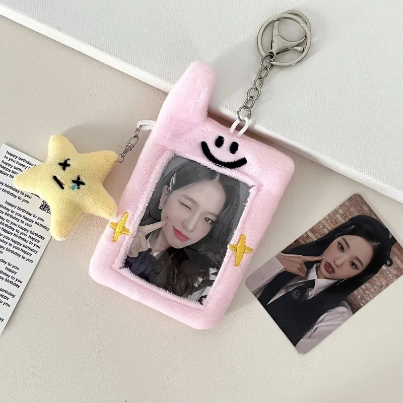 The Same Practical Cute Small Mobile Phone Rabbit Plush Card Sleeve 3 Inch Polaroid Card Bag Keychain Pendant Card Book