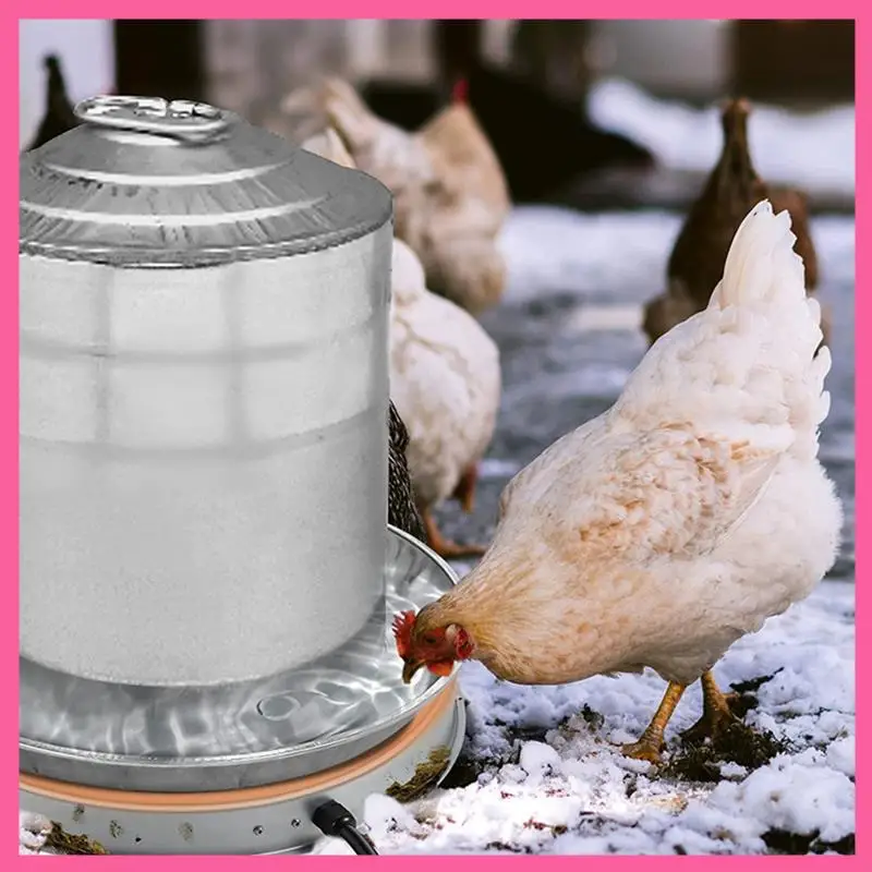 

ABNM Poultry Waterer Drinker Winter Patio Poultry Water Heater Chicken Water Heaterfor Winter Deicer Heated Base With Switch EU