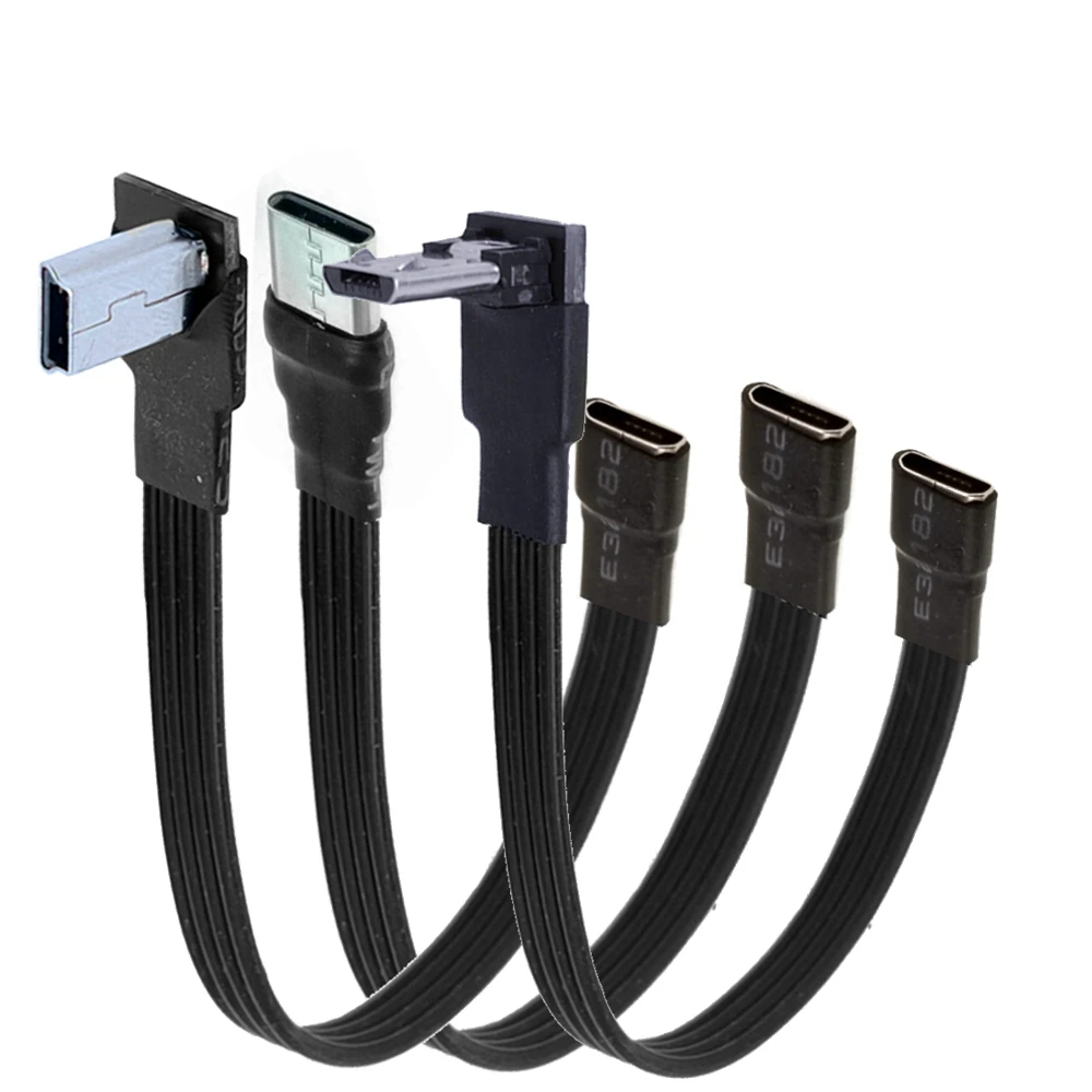 5CM Micro USB 2.0  Feale to Micro B Mini Type-c usb male  connector Adapter plug Connector 90 Degree Right & Left Up Down Angled