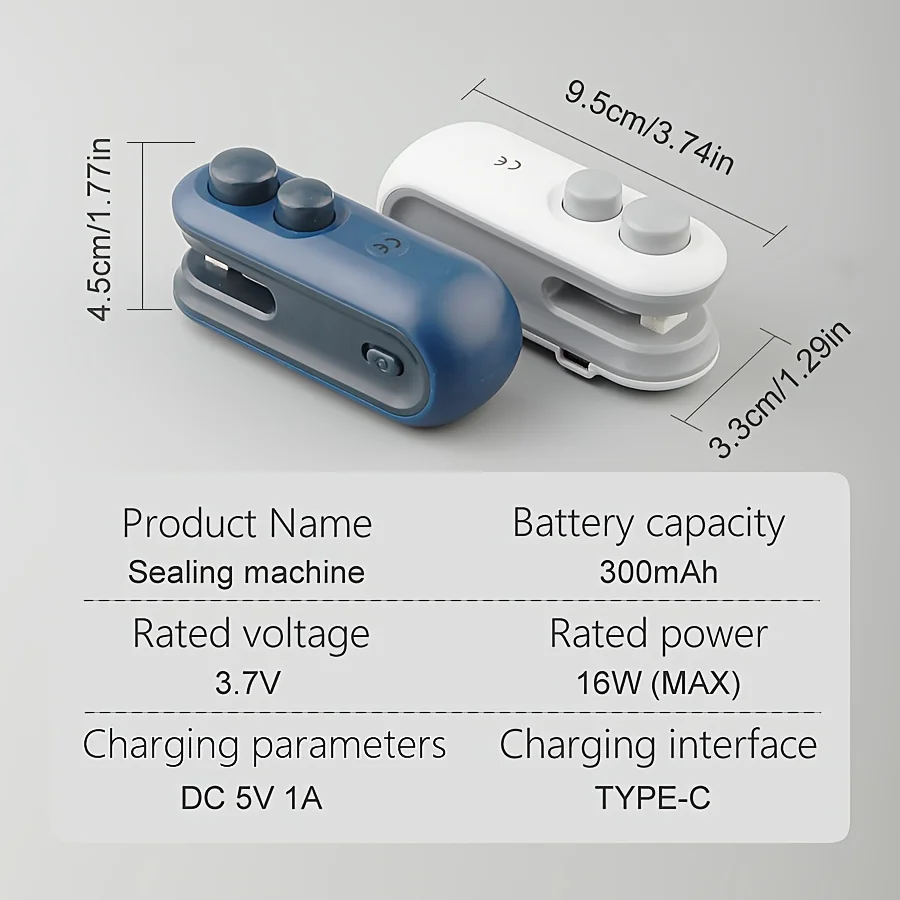 Handheld Mini Heat Sealer Machine - Portable Bag Sealer for Food Snacks, Plastics & Packaging | Battery-Powered & Easy Use