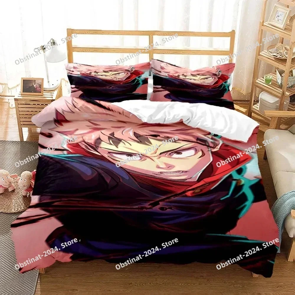 

3D Anime Jujutsu Kaisen Gojo Satoru Bedding Set Printed single Comforter Quilt Duvet Cover Pillow Case 3 Pieces Kids Adult Size